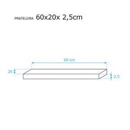 Kit 2 Prateleiras 60 x 20cm Branco Espessura 25mm Suporte Invisível - 3