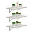Ver imagem 1 de Kit 3 Prateleiras 60 x 25cm Branco Espessura 25mm Mão Francesa