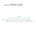 Ver imagem 3 de Kit 2 Prateleiras 70 x 15cm Branco Espessura 25mm Suporte Invisível