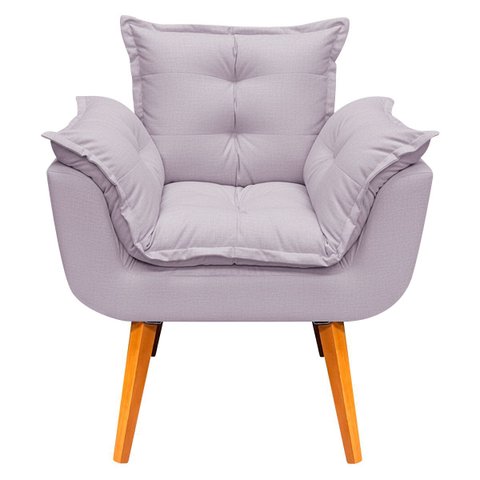 Poltrona Decorativa Confortável para Sala Quarto Recepção Escritório Manicure Alice Tecido Linho