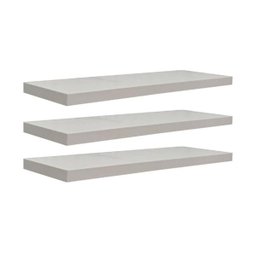 Kit 3 Prateleiras 60 x 20cm Branco Espessura 25mm Suporte Invisível - 2