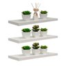 Kit 3 Prateleiras 60 x 20cm Branco Espessura 25mm Suporte Invisível - 1