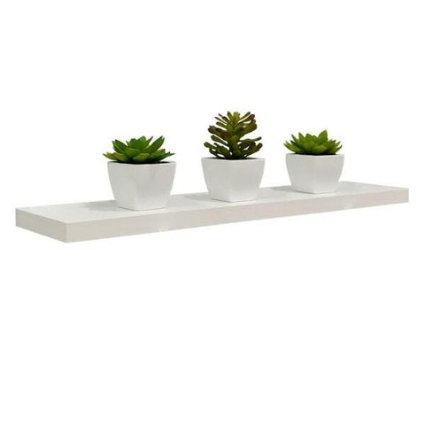 Prateleira 80 x 15cm Branco Espessura 25mm Suporte Invisível