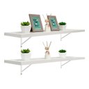 Ver imagem 1 de Kit 2 Prateleiras 80 x 30cm Branco Espessura 25mm Mão Francesa