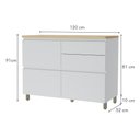 Ver imagem 3 de Balcão 1 Porta Basculante 4 Gavetas 120cm 100% Mdf Rainha Branco/nature Nesher