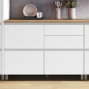 Ver imagem 1 de Balcão 1 Porta Basculante 4 Gavetas 120cm 100% Mdf Rainha Branco/nature Nesher