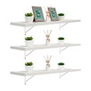 Ver imagem 1 de Kit 3 Prateleiras 80 x 20cm Branco Espessura 25mm Mão Francesa