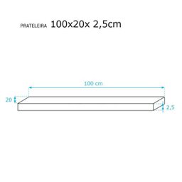 Prateleira 100 x 20cm Branco Espessura 25mm Suporte Invisível - 3