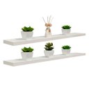 Ver imagem 1 de Kit 2 Prateleiras 100 x 20cm Branco Espessura 25mm Suporte Invisível