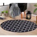 Ver imagem 1 de Tapete Redondo 1,40x1,40 Cami Casa Jacquard Antiderrapante:mimi Caramelo Preto