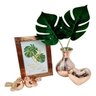 Kit Decoração Vaso + Passarinho + Coração + Porta Retrato:Rose gold - 1
