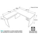 Ver imagem 2 de Mesa em L Treviso 1,65 x 1,70 com 2 Gavetas Preto Lunasa