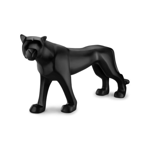 Escultura Estátua Pantera Caminhando Grande 88cm:preto Fosco
