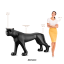 Ver imagem 4 de Escultura Estátua Pantera Caminhando Grande 88cm:preto Fosco