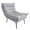 Ver imagem 4 de Kit Poltrona + Puff Tati Suede Cinza - Dominic Decor