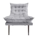 Ver imagem 2 de Kit Poltrona + Puff Tati Suede Cinza - Dominic Decor