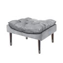 Ver imagem 5 de Kit Poltrona + Puff Tati Suede Cinza - Dominic Decor