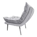 Ver imagem 3 de Kit Poltrona + Puff Tati Suede Cinza - Dominic Decor