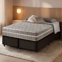 Ver imagem 2 de Cama Box Baú Queen Bipartido Preto + Colchão Molas Ensacadas Zidi Alabama 158x198x66cm