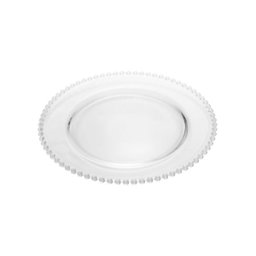 Jogo 4 Pratos Cristal Pearl 28cm Unidade Transparente - 1