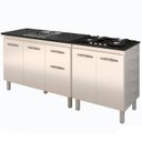 Ver imagem 1 de Balcao Pia 120cm e Cooktop 4 Bocas Branco Mobbs