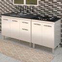 Ver imagem 2 de Balcao Pia 120cm e Cooktop 4 Bocas Branco Mobbs