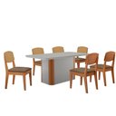 Ver imagem 2 de Mesa de Jantar Isadora 180cm Tampo Mdf Vidro com 6 Cadeiras Copper Premium