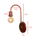 Ver imagem 3 de Arandela de Parede Colonial Retrô Simples Estilo J - Soquete E-27 – Abf Luminárias:cobre Terra