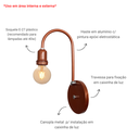 Ver imagem 2 de Arandela de Parede Colonial Retrô Simples Estilo J - Soquete E-27 – Abf Luminárias:cobre Terra