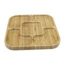 Ver imagem 2 de Petisqueira Bambu Ecológica Quadrada 5 Divisórias Prato 20Cm