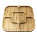 Ver imagem 1 de Petisqueira Bambu Ecológica Quadrada 5 Divisórias Prato 20Cm