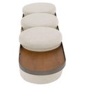 Ver imagem 4 de Puff Lynce 3 Lugares com Mesa Auxiliar Aro Titânio Poliéster Bege Claro - Nexta Casa