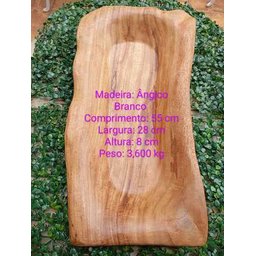 Fruteira Gamela de Madeira Angico Branco 55x28x8cm Artesanal - 2