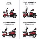 Ver mais imagens de Triciclo Elétrico - Smart Pam - 800w Lithium - Vermelho - Plug And Move