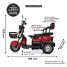 Triciclo Elétrico - Smart Pam - 800w Lithium - Vermelho - Plug And Move - 5