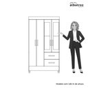 Ver mais imagens de Guarda Roupa Mobi 4 Portas COM ESPELHO Biflex ( Branco Fosco Liso / Rosa Matte) Móveis Albatroz