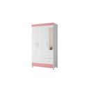 Ver imagem 4 de Guarda Roupa Mobi 4 Portas COM ESPELHO Biflex ( Branco Fosco Liso / Rosa Matte) Móveis Albatroz