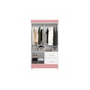 Ver imagem 6 de Guarda Roupa Mobi 4 Portas COM ESPELHO Biflex ( Branco Fosco Liso / Rosa Matte) Móveis Albatroz