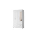 Ver imagem 3 de Guarda Roupa Mobi 4 Portas COM ESPELHO Biflex ( Branco Fosco Liso / Rosa Matte) Móveis Albatroz