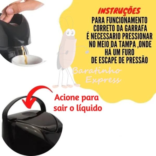 Garrafa Térmica Uniterm Verona 600ml Chá Café Leite:preto - 3