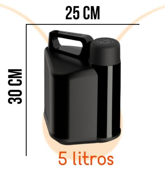 Botijão Garrafa Térmica 5 Litros Uniterm Turim Café:preto - 3