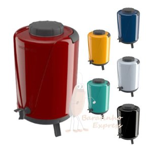 Botijão Garrafa Térmica 10 L com Torneira Uniterm Arezzo:vermelho