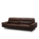 Ver imagem 5 de Sofá Decorativo Ashton 3 Lugares Sala de Estar 256cm Pés em Aço Couro Marrom Chocolate G88 - Gran Be