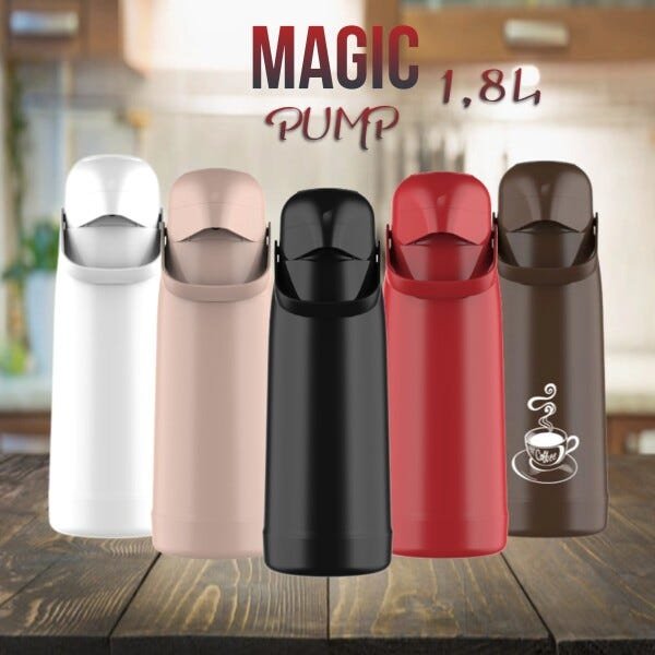 Garrafa Térmica 1,8 Litro Magic Pump Termolar Chá Café Leite:branco - 4