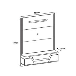 Painel Suspenso Valley 180cm Sala para Tv até 60 Polegadas - 3