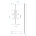 Ver imagem 2 de Armario Infatil 3 Portas 2 Gaveta Lisi - Moveis Peroba Amendoa/branco