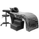 Ver imagem 1 de Maca Estética Charme + Mocho + Escada + Capa Plástica Corino - Sofa Store:corino Preto