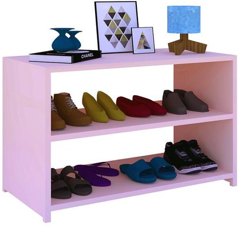 Sapateira 50cm Rosa Organizador Porta Suporte Sapato Tênis Mdf