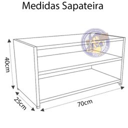 Sapateira 70cm Imbuia Porta de Sala, Quarto e Banheiro Mdf - 2