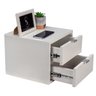 Kit 2 Mesas de Cabeceira Suspensa Mudo 30cm com 2 Gavetas Mdf 15mm Branco Quarto Lateral Cama - 3